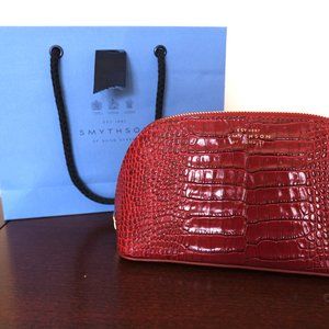 NEVER BEEN USED Smythson Mara red leather cosmetics case